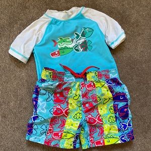 24 months swim trunks & rash guard